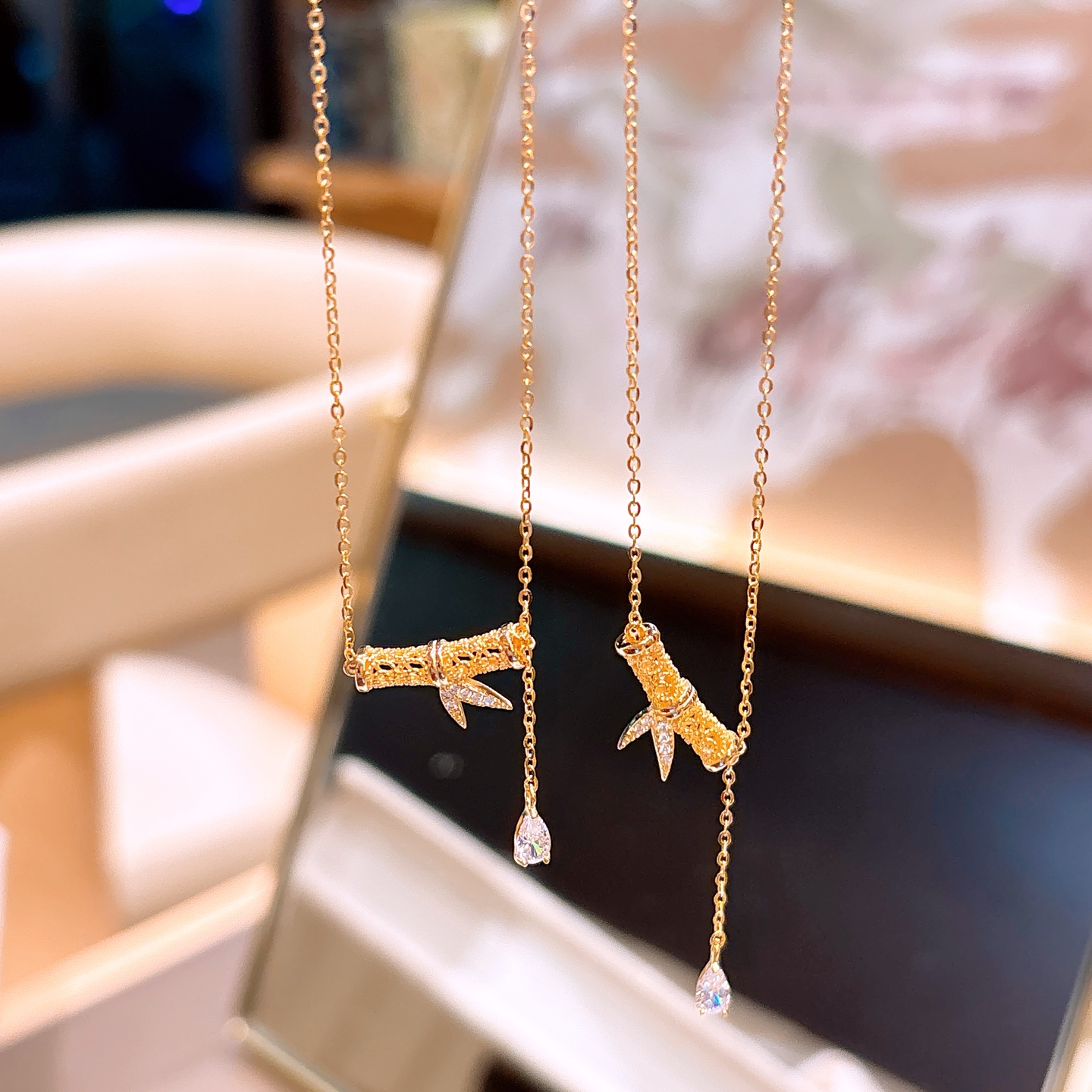 ラグジュアリー925シルバーネックレスゴールド 職場