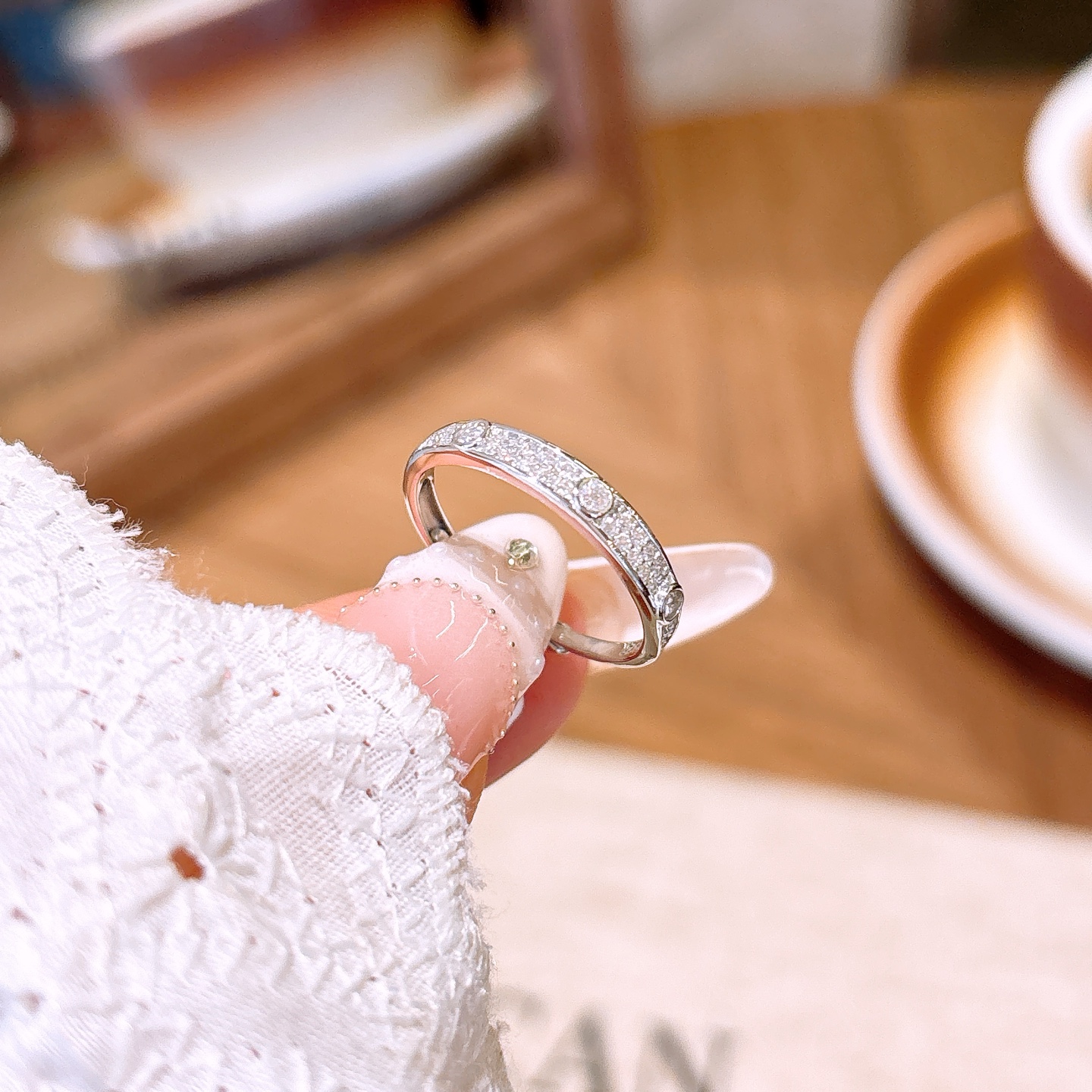 森ガール925シルバーモアッサナイトリングシルバー 新築祝い