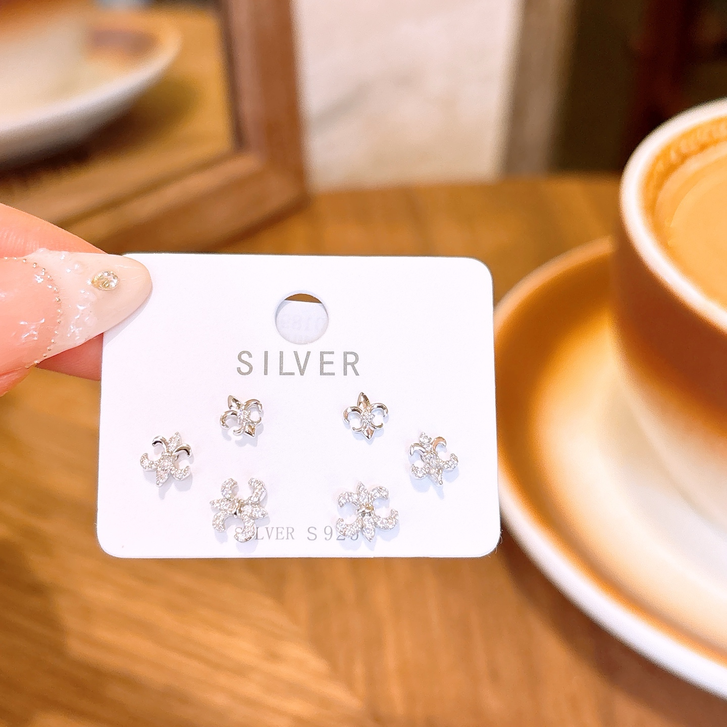 精巧純銀イヤリングシルバー ウェディング