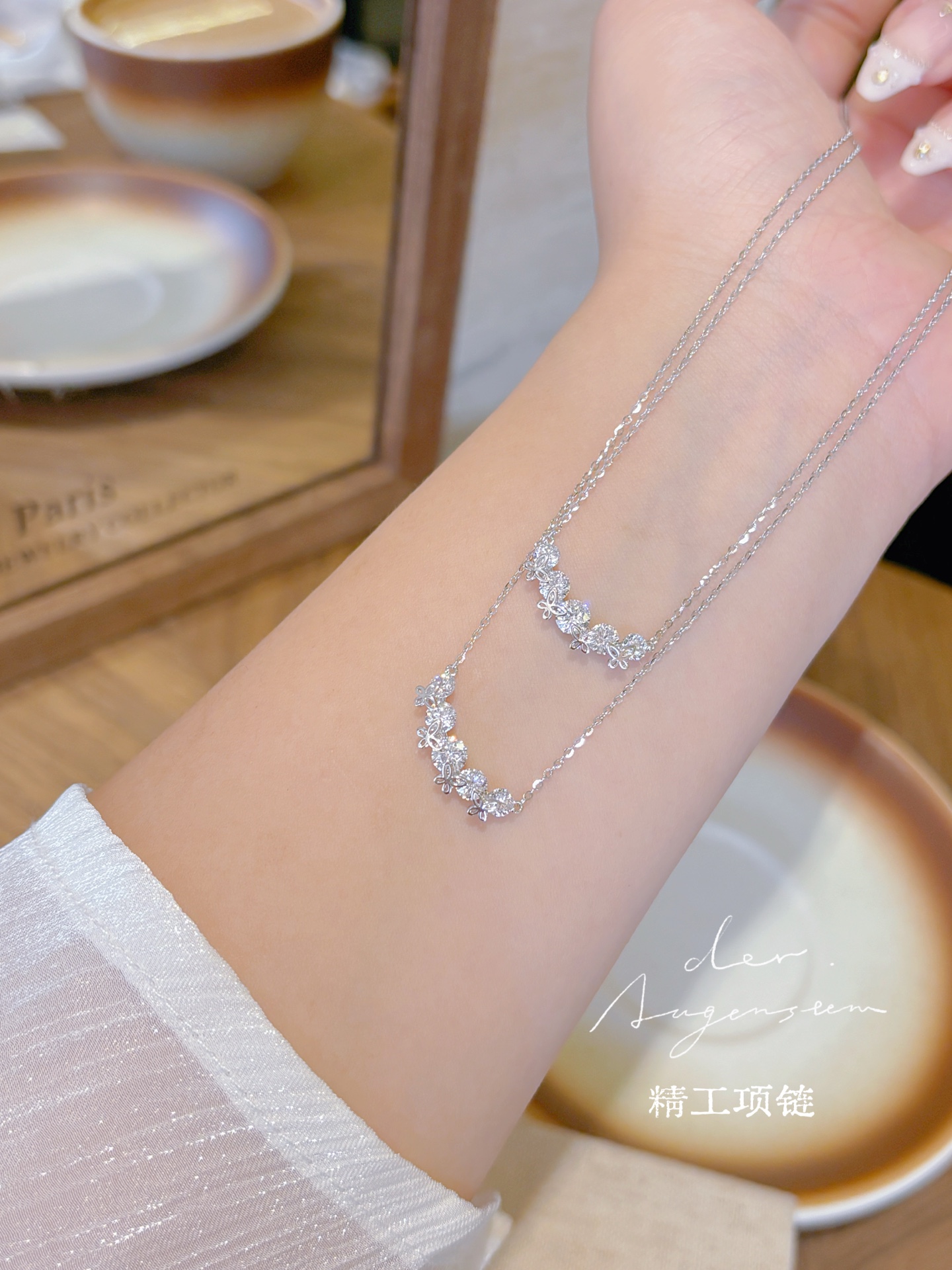 可愛い高品質シルバーネックレスシルバー 通勤