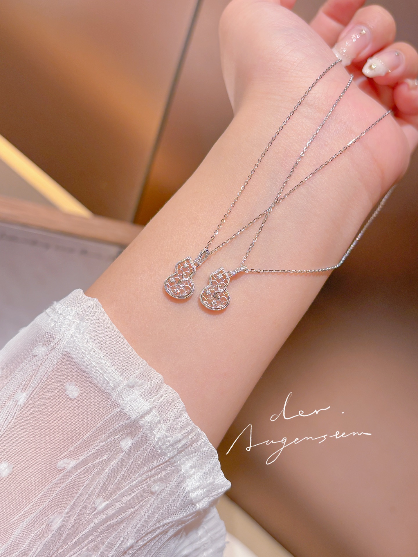 アーティスティック低アレルギー銀ネックレスゴールド 年次パーティー