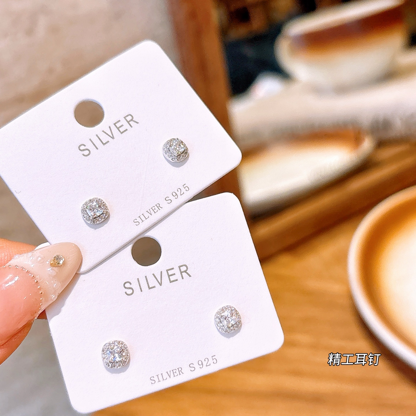 ミニマルS925スターリングシルバーイヤリングゴールド デート