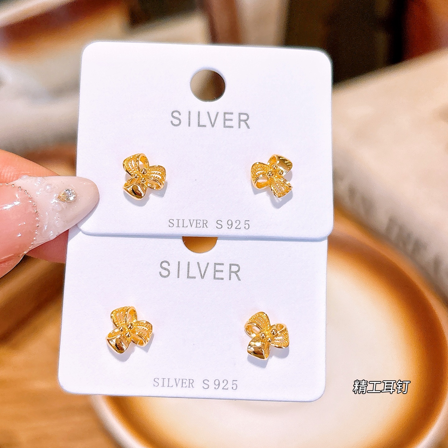 森ガールアレルギー対応シルバーイヤリングゴールド 春節