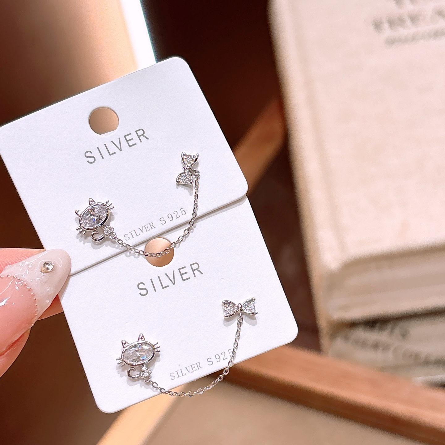 High Polish Silver Earrings Pure New Year Gold