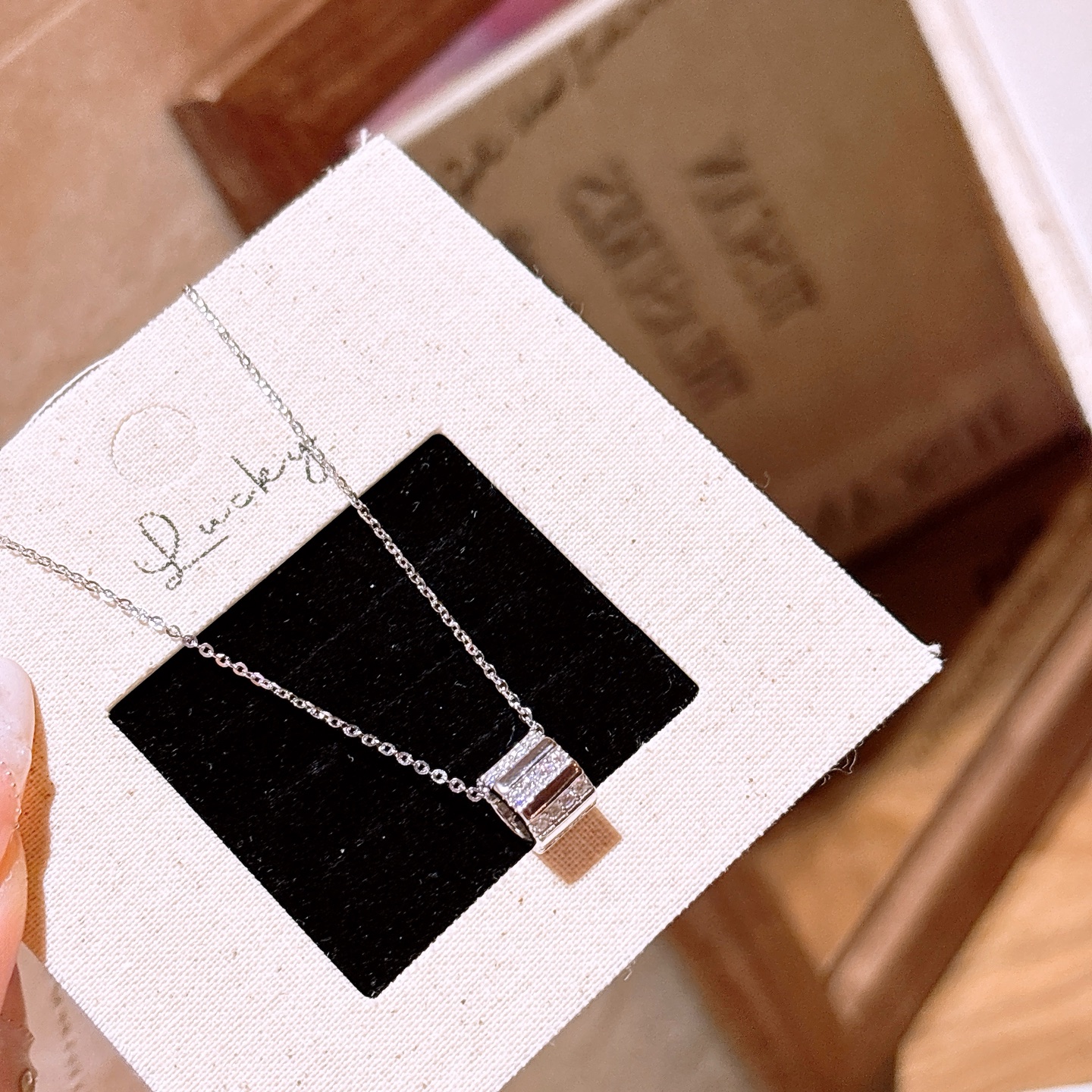 甘辛ニッケル無添加銀モアッサナイトネックレスシルバー 誕生日