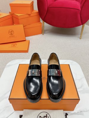 Hermes Shoes Loafers Calfskin Cowhide Hitch