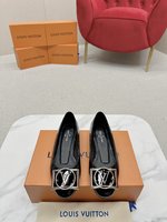 Louis Vuitton High Heel Pumps Single Layer Shoes Silver Calfskin Cowhide Genuine Leather Sheepskin Fashion