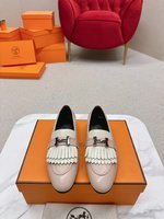 Hermes Shoes Loafers Splicing