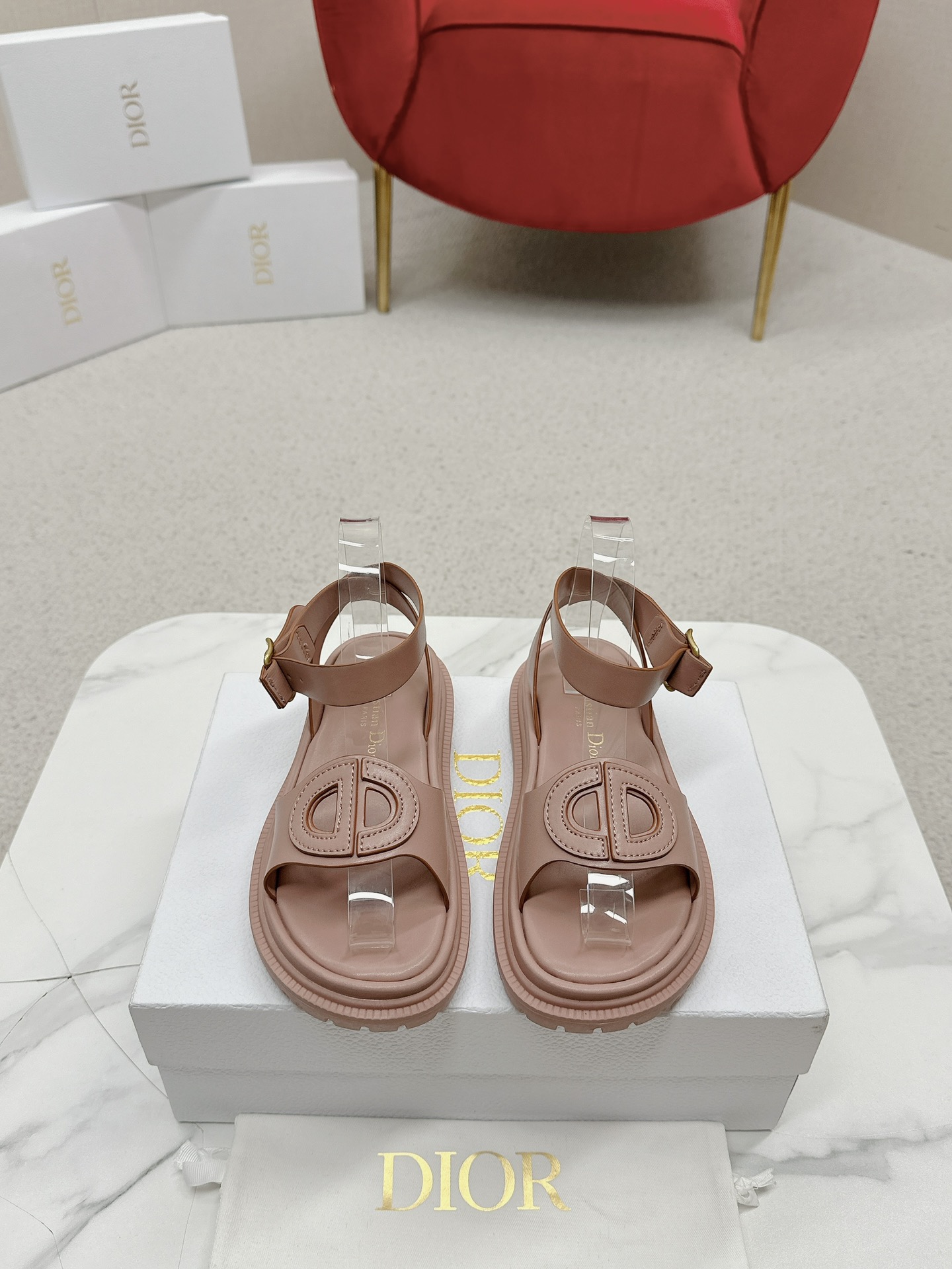 Dior Scarpe Sandali Vendita online
 Hardware oro Pelle bovina di pecora TPU