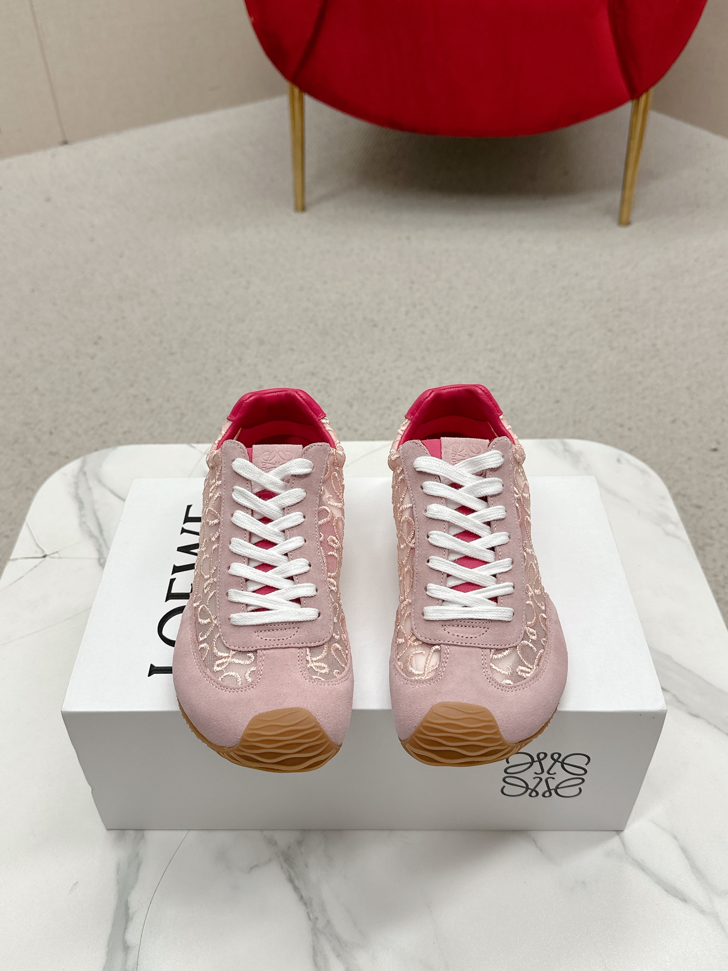 Loewe Ballet Runner 2.0 Sneakers Pink Leather, Nylon Couple Style Shoes 3 a1745676164662 3328