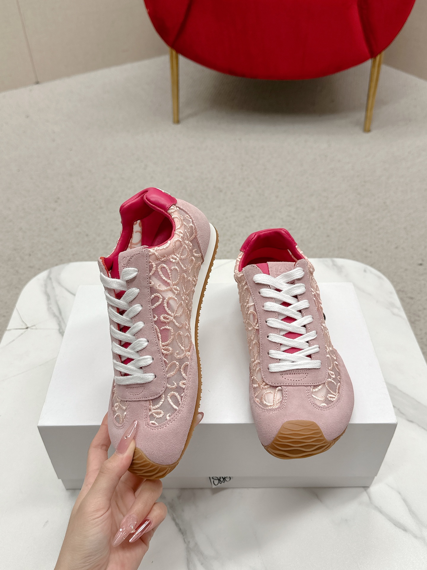 Loewe Ballet Runner 2.0 Sneakers Pink Leather, Nylon Couple Style Shoes 5 a1745676164662 7761