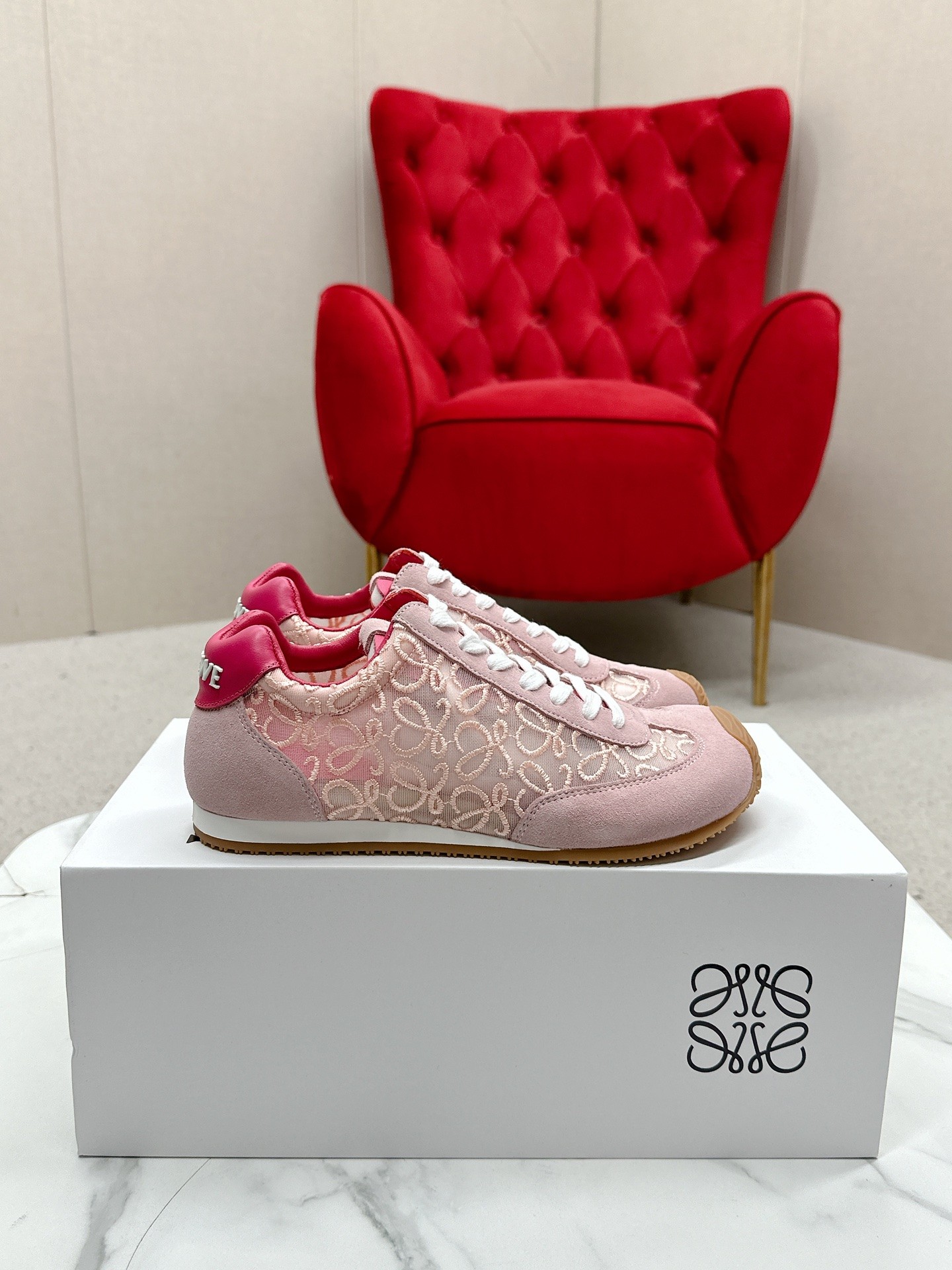 Loewe Ballet Runner 2.0 Sneakers Pink Leather, Nylon Couple Style Shoes 4 a1745676164723 7382
