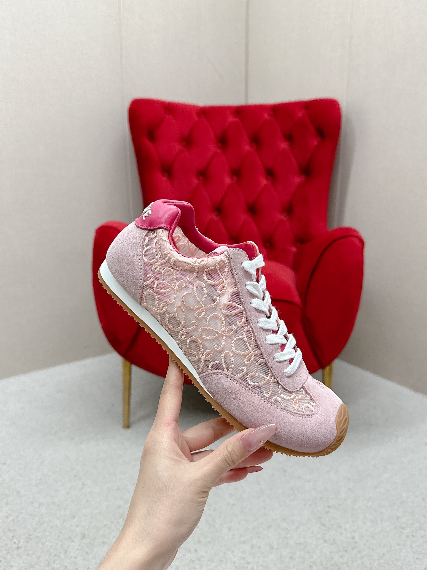 Loewe Ballet Runner 2.0 Sneakers Pink Leather, Nylon Couple Style Shoes 2 a1745676164753 6251