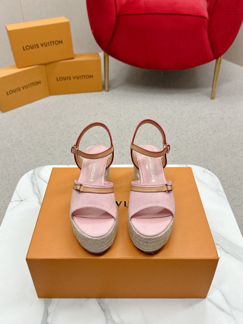 Louis Vuitton X Murakami Takashi Pink Espadrille Wedge Sandals 1 Louis Vuitton X Murakami Takashi Pink Espadrille Wedge Sandals
