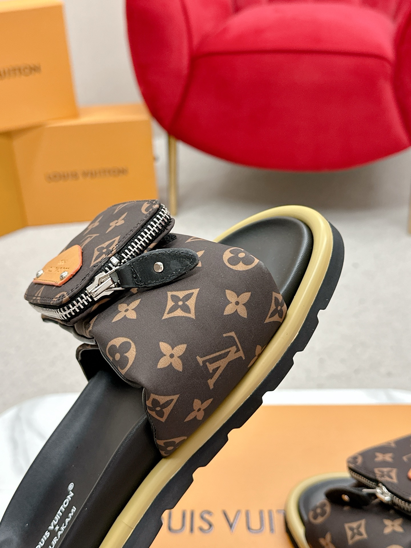 Louis Vuitton x TM Takashi Murakami collaboration couple slides, BS 7