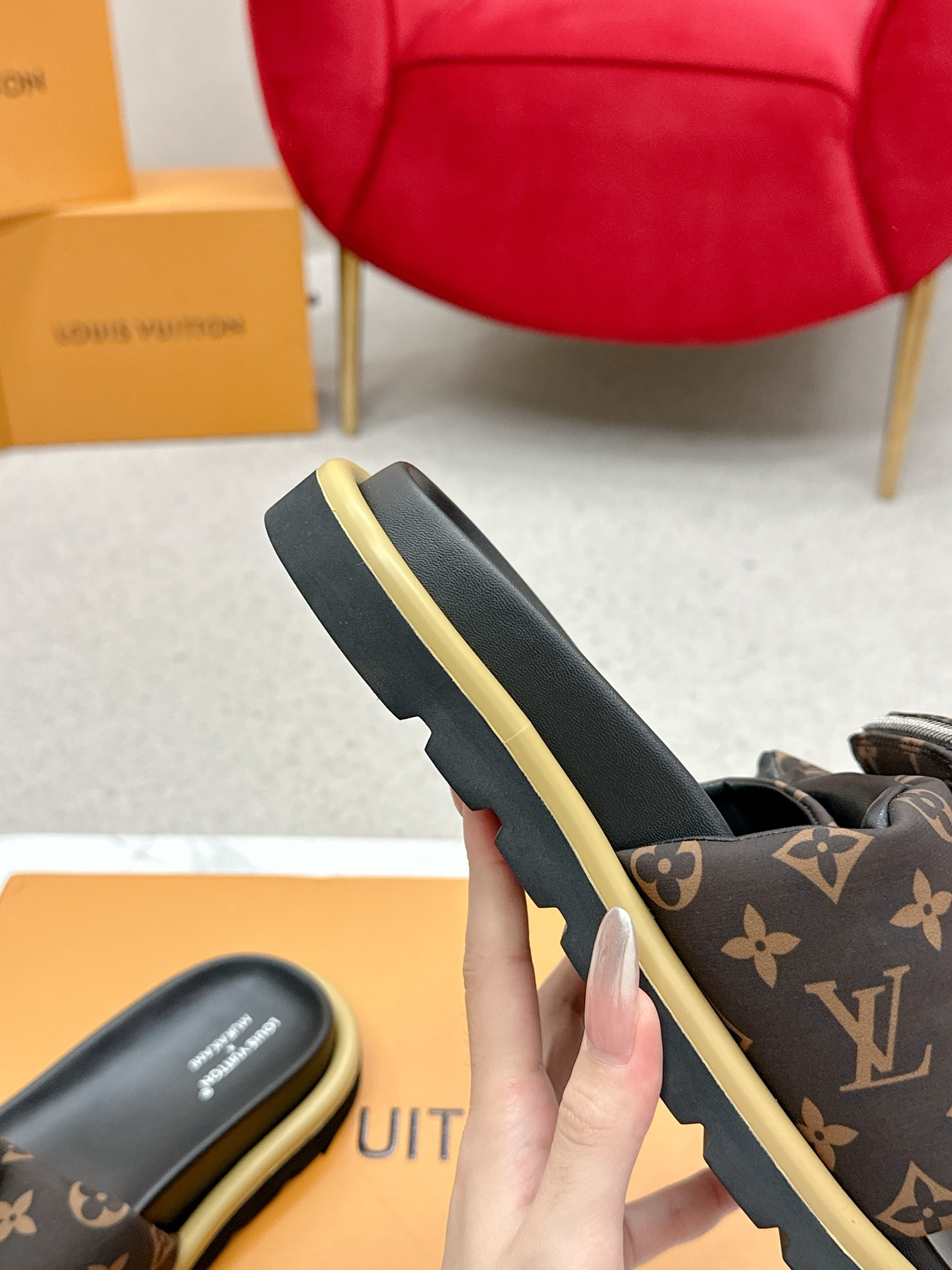 Louis Vuitton x TM Takashi Murakami collaboration couple slides, BS 8