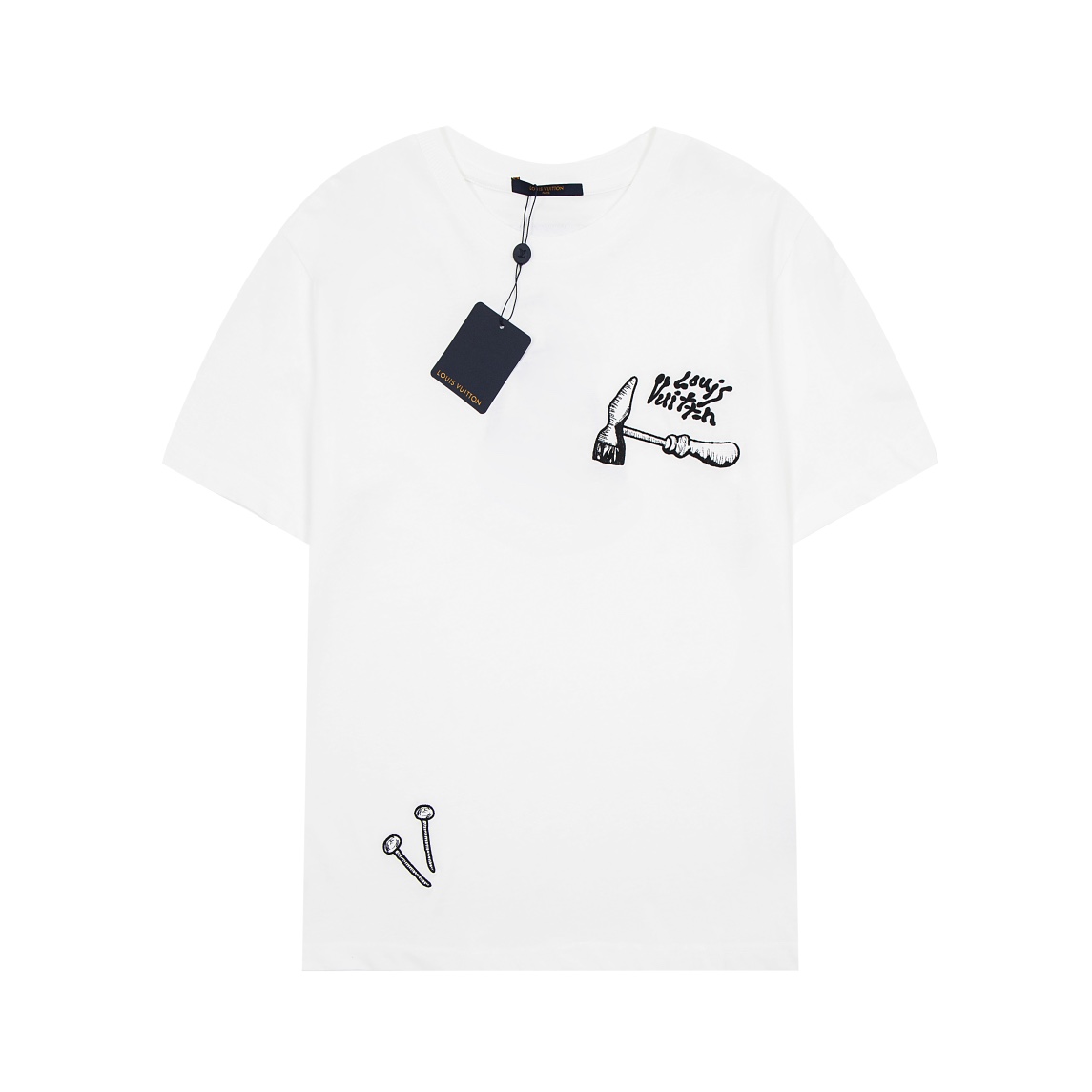 Louis Vuitton Perfect
 Clothing T-Shirt Black Blue White Embroidery Unisex Spring/Summer Collection