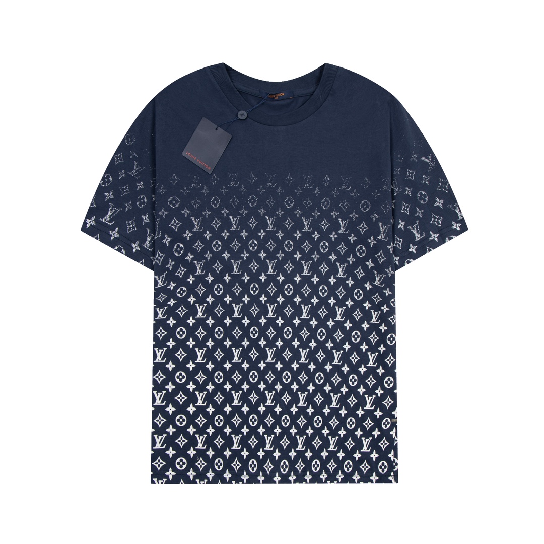 Louis Vuitton Clothing T-Shirt from China 2023
 Black Blue Dark White Printing Unisex Cotton Fashion Short Sleeve