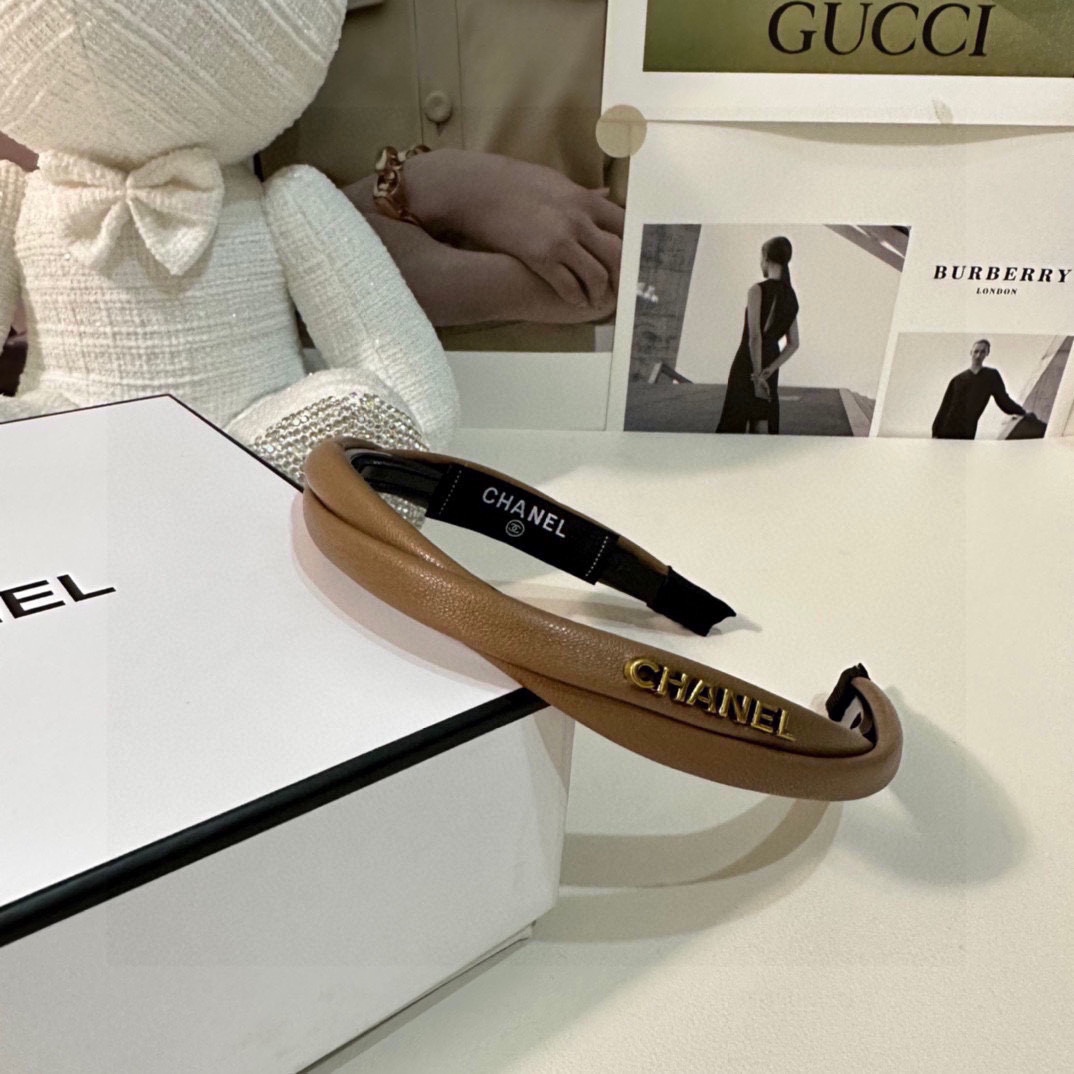 配专柜包装Chanel香奈儿中古系小羊皮发箍独家定制面料高级质感大牌气场十足