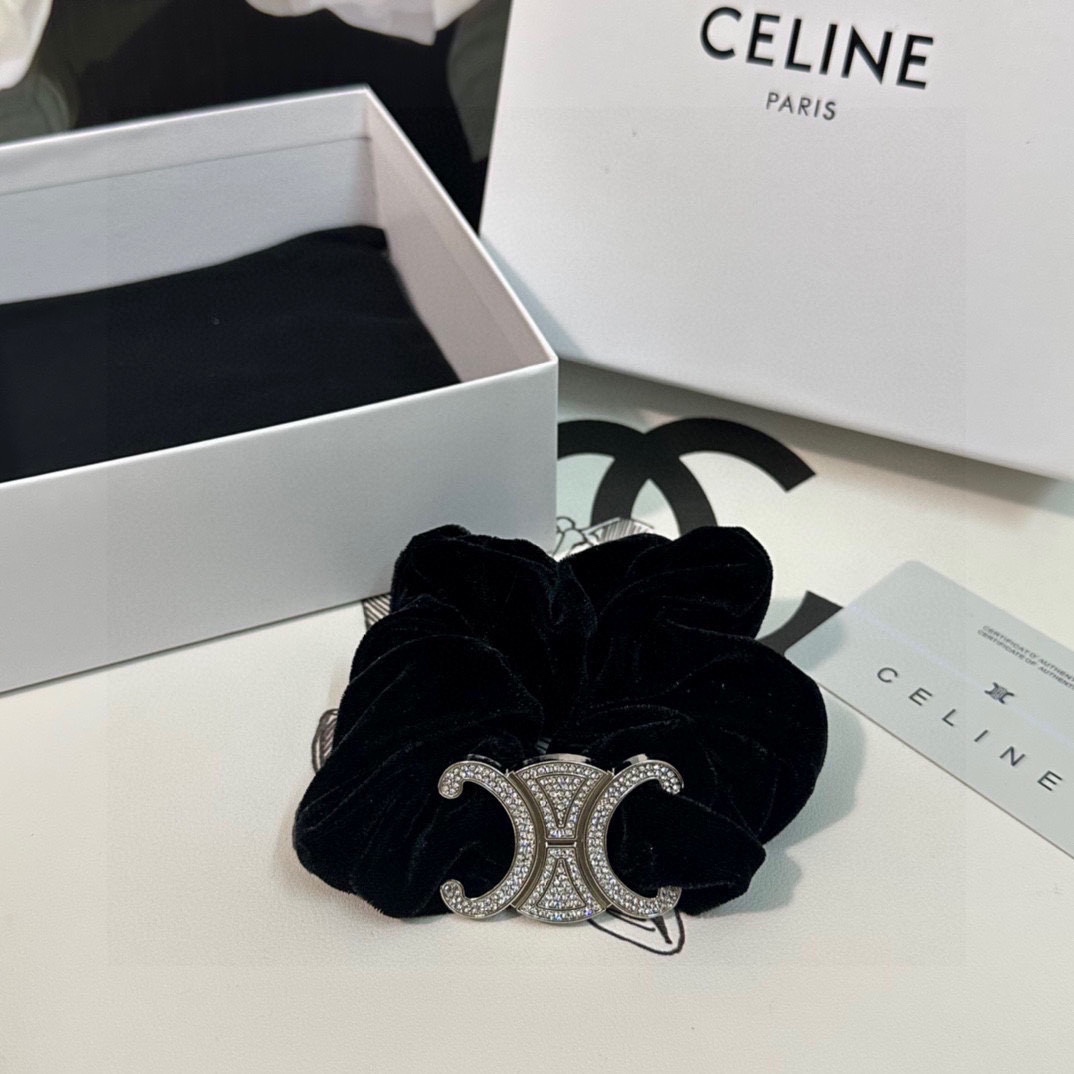 单个配全套包装Celine赛琳爆款丝绒发圈专柜款出货一看就特别高档超级百搭必须自留