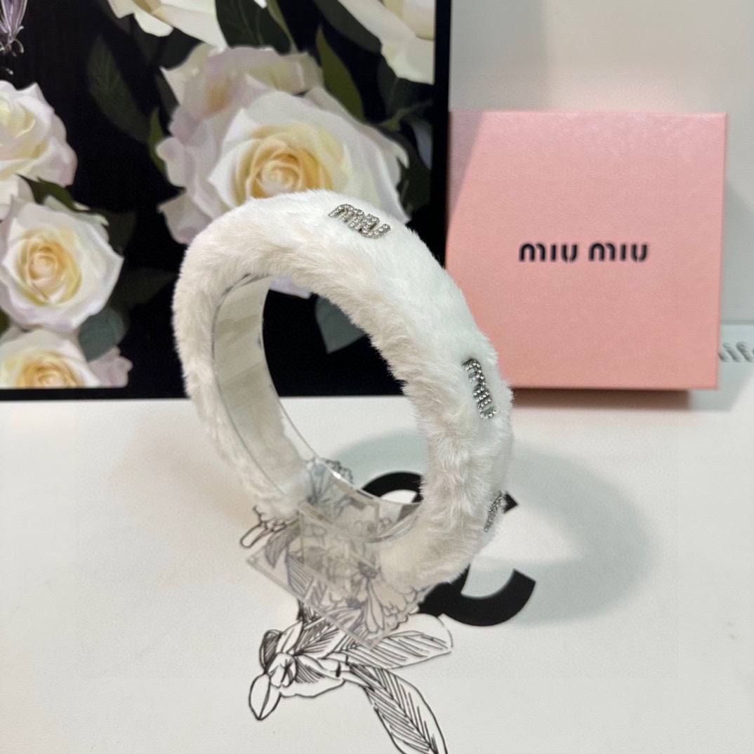 配专柜包装MiuMiu缪缪最新秋冬毛绒发箍小仙女快入手特殊材质不嘞头可盐可甜