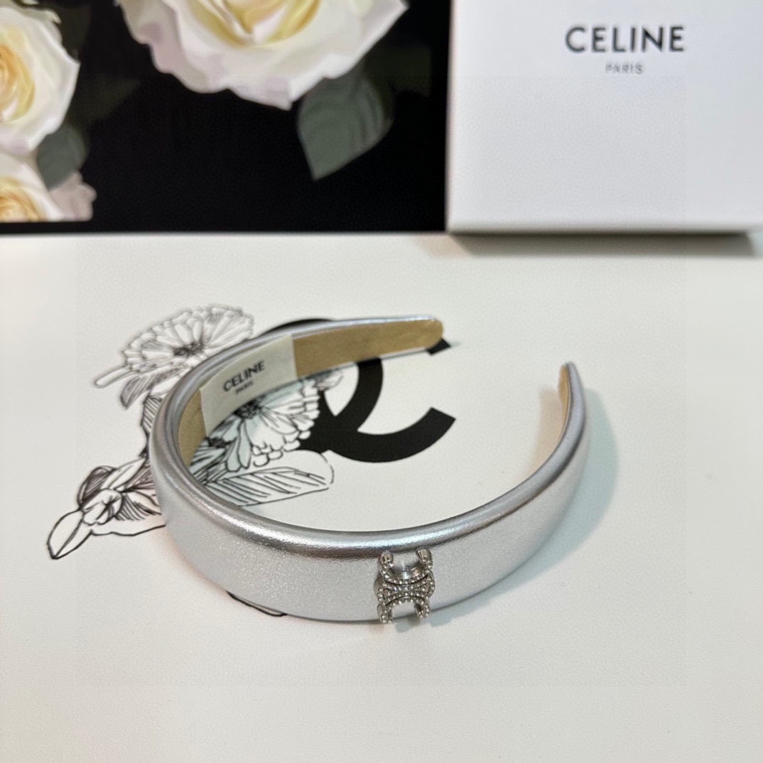 配专柜包装Celine赛琳中古系小羊皮发箍独家定制面料高级质感大牌气场十足