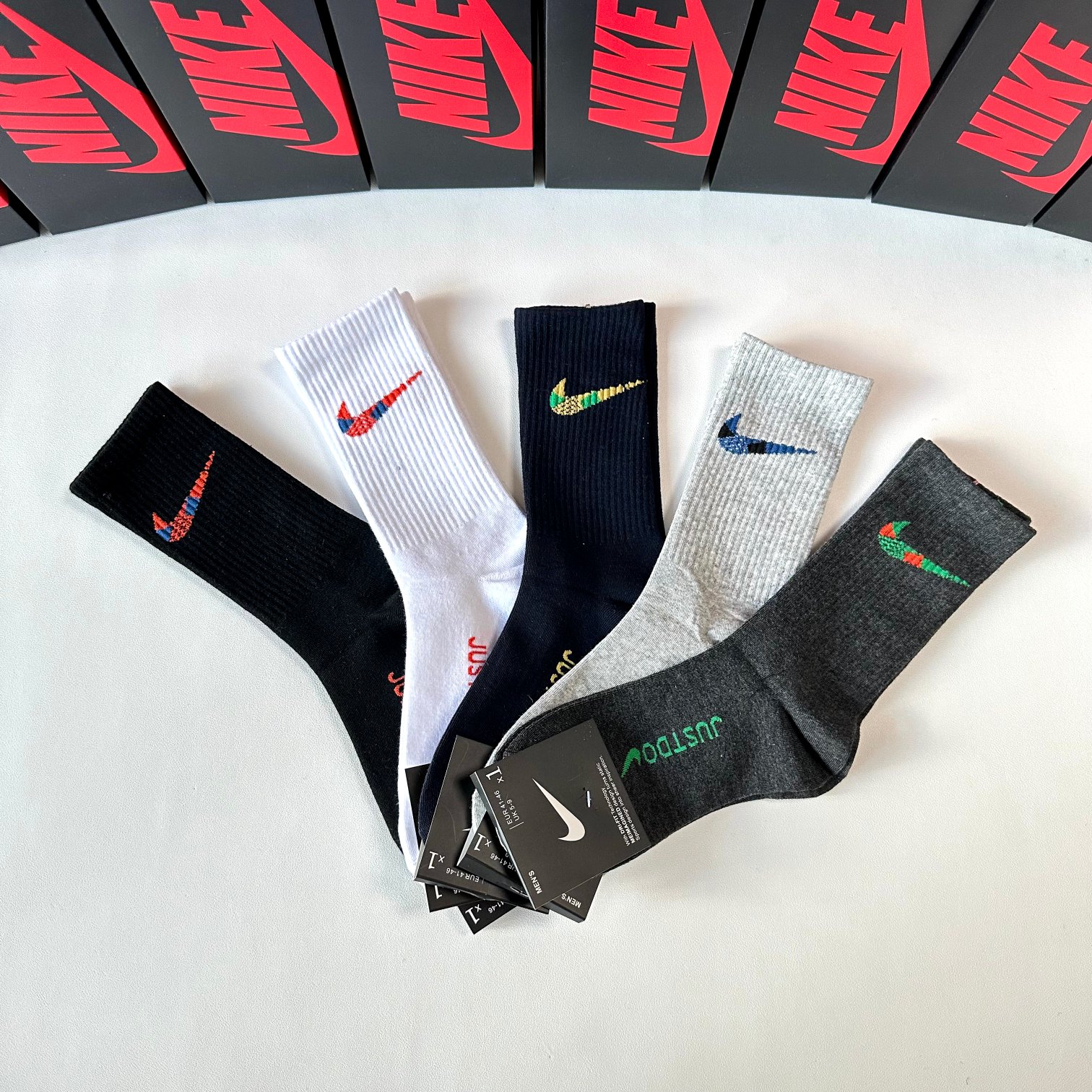 配专柜包装NIKE耐克新款中长款堆堆袜袜子！一盒五双专柜同步筒袜袜子大牌出街潮人必备超好搭