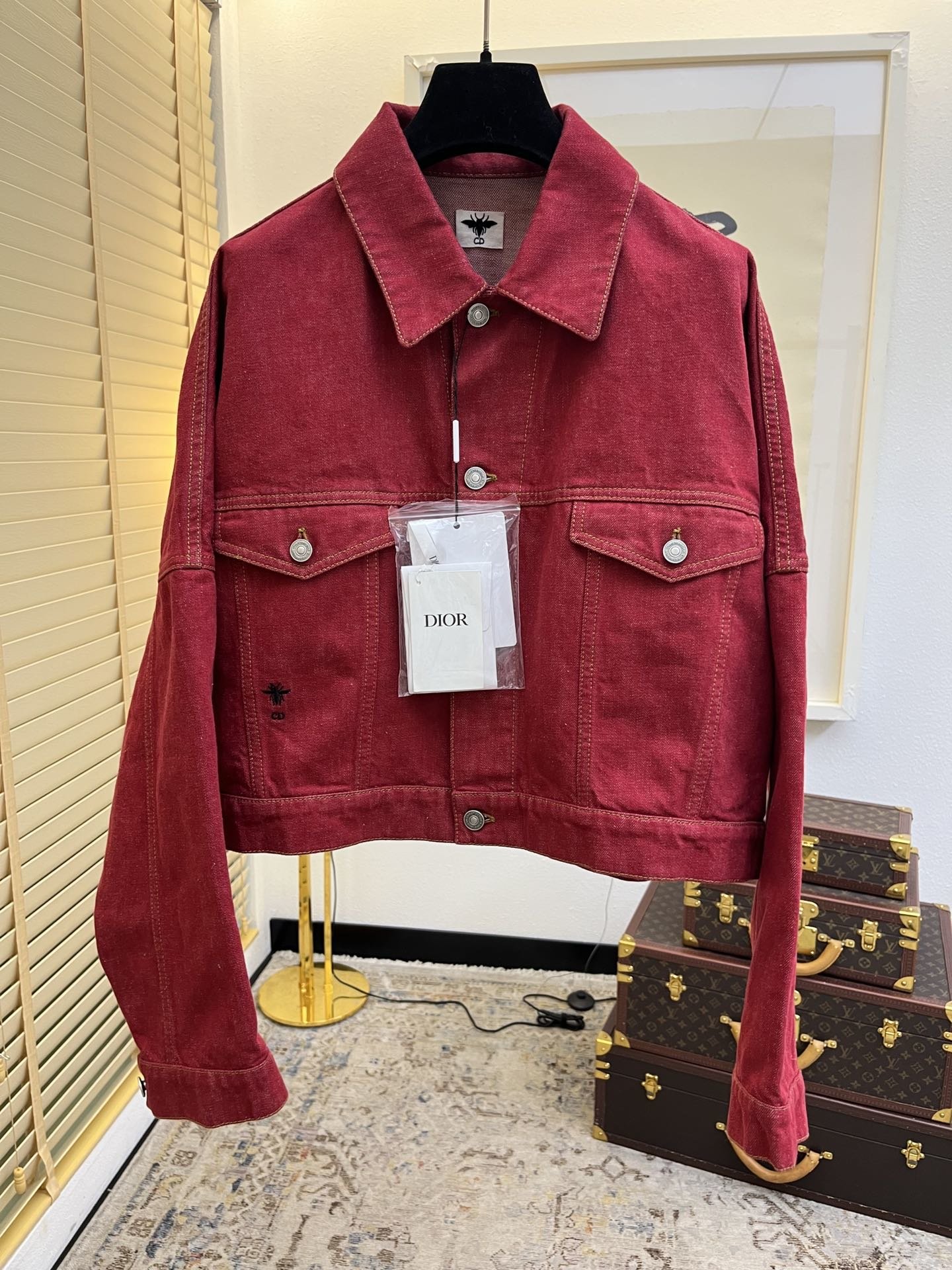 D家最新短款红色牛仔外套 原版顶级面料 完美复刻 爆款宽松版型 百搭实穿不挑身材 36-SD