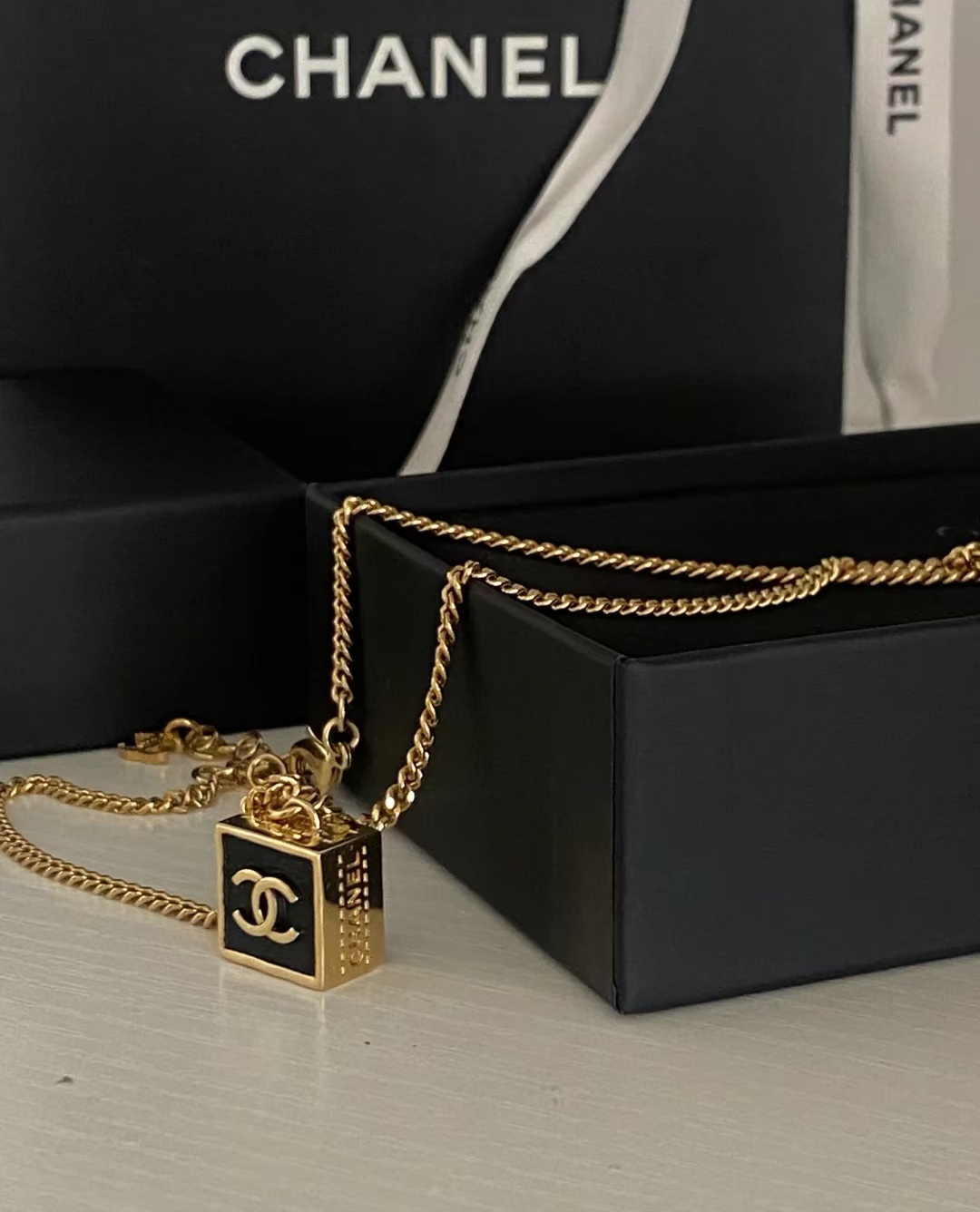 Chanel Vintage Square Pendant Necklace - Comprehensive