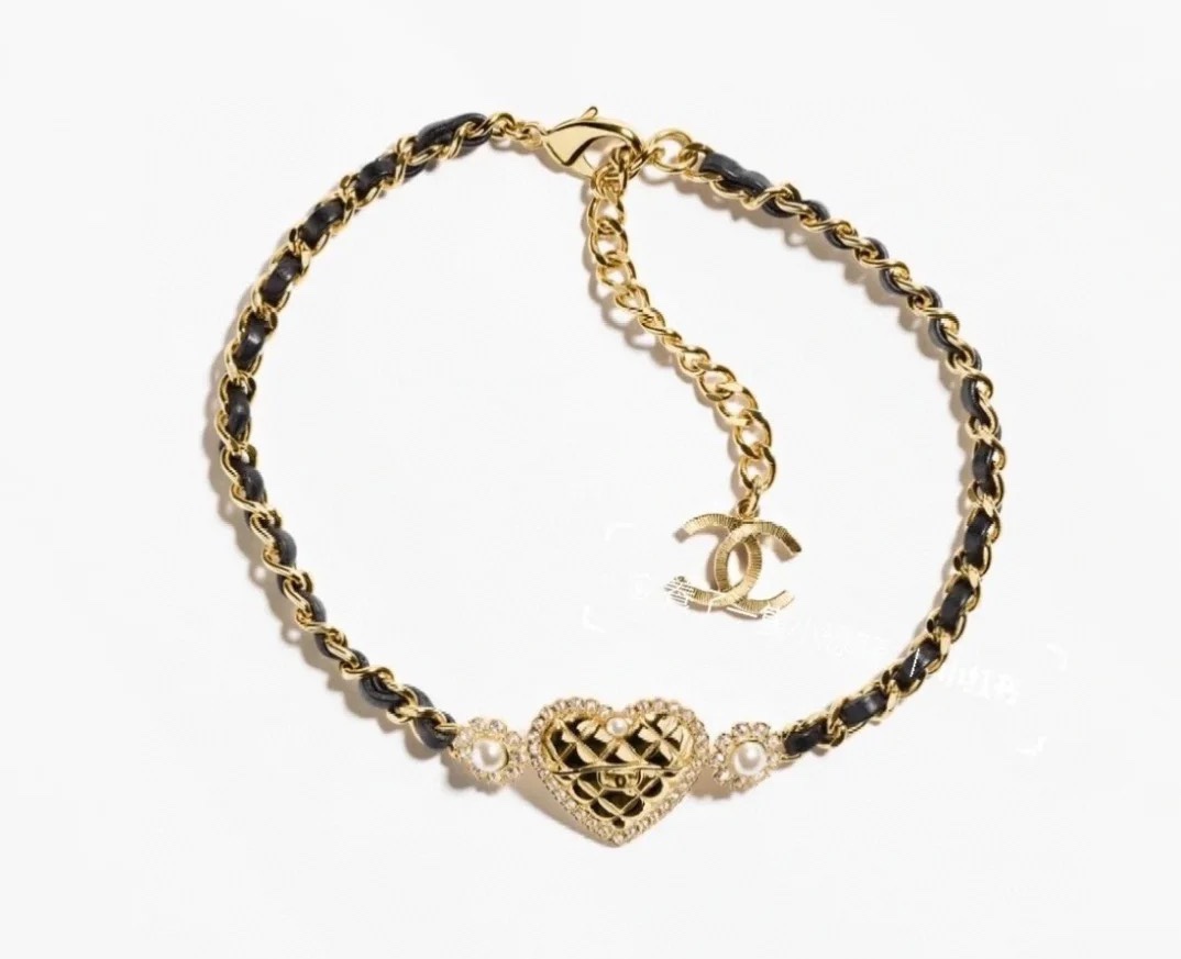 Chanel Joyas Collar Negro Oro Tejido Fashion