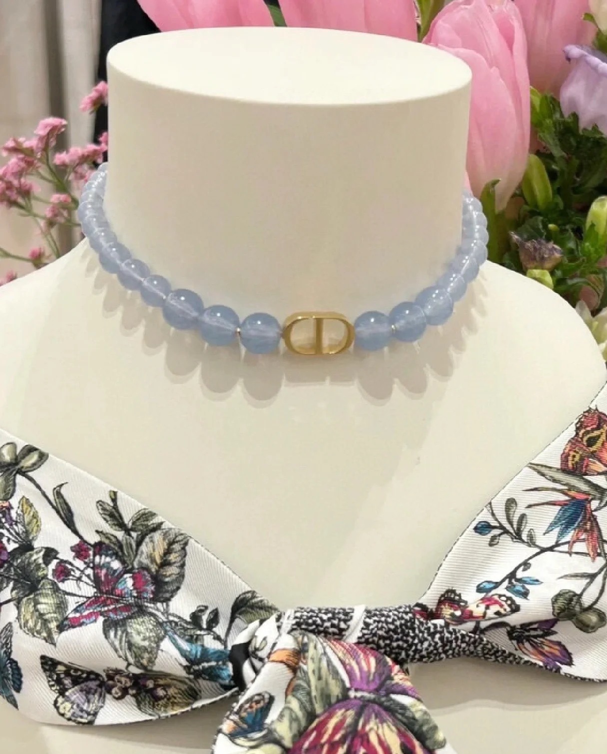 N.º DXL0241 collar, N.º DSL0188 pulsera [dio* último modelo 🆕🆕 collar de perlas azules] mismo material de latón que e…