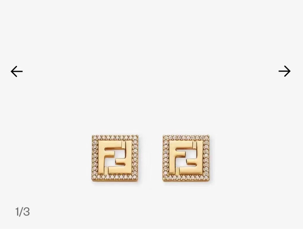 Fendi25 Earring Collection: Stylish Pins on Square and Round Design. - 图片 1