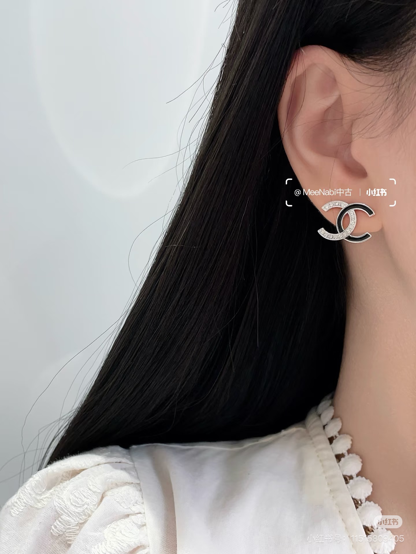 Chanel 115 25s珐琅满钻双c耳钉
