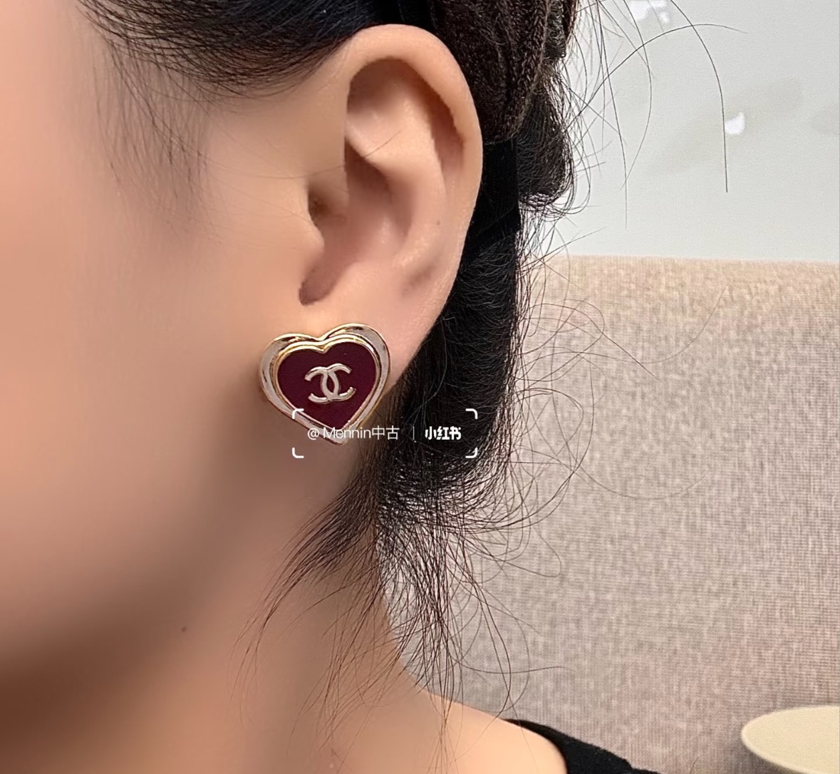 Chanel Chanel26P爱心耳钉