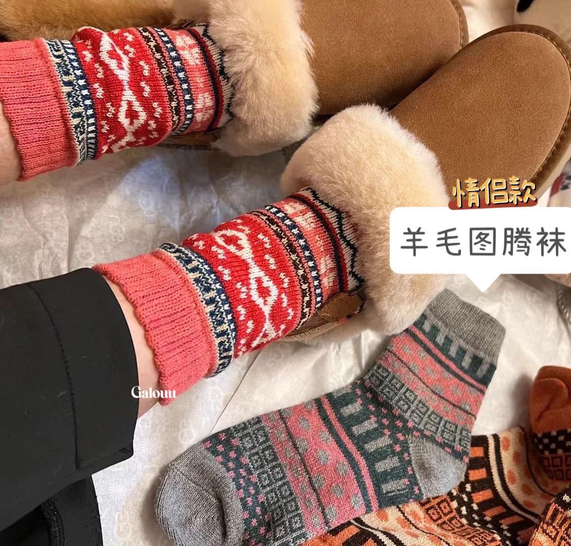 正品Galouu复古图腾羊毛袜】纯福利❗独家好货 2
