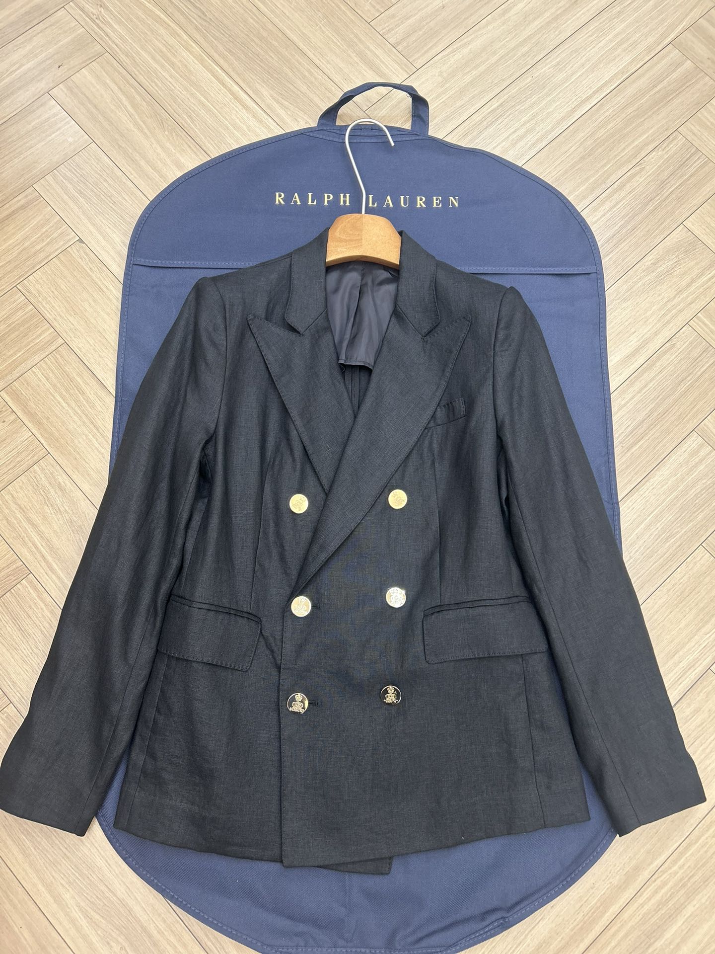 NO:487289,Raf Lauren Purple Mark Double Breasts Bullet Original Custom Black Size 2 4 6 Off-sale, Jackets & Coats,Business Suit,alexander Wang19860909拉夫劳伦紫标双排扣枪驳领西装外套原版定制 黑色 尺码2 4 6 现货发售,,jackets & coats,business suit,alexander wang,Women's clothing