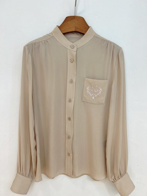 Elegant Silk Blouse – Cream Honey Color, Custom Design, Sizes 36-40 1 Elegant Silk Blouse – Cream Honey Color, Custom Design, Sizes 36-40