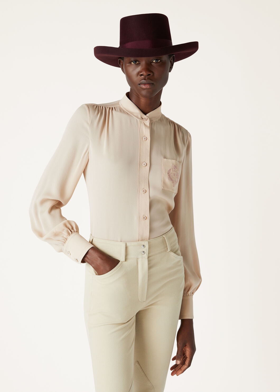 Elegant Cream Honey Silk Blouse - Original Design, Available in sizes 36-40 4 i1724305444 8790 2