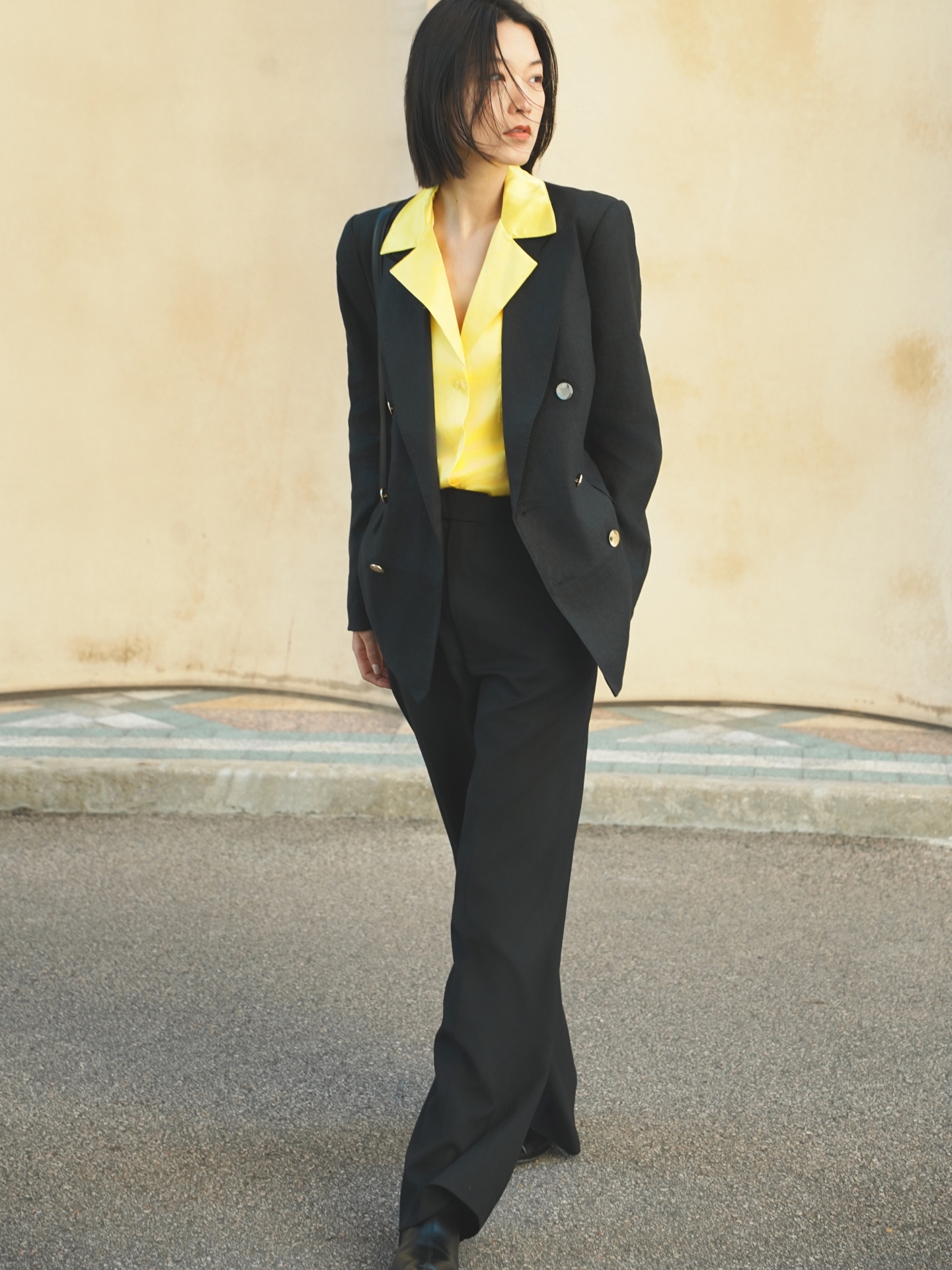Traje de Chaqueta Cruzada Ralph Lauren Purple Label con Pantalones de Lana