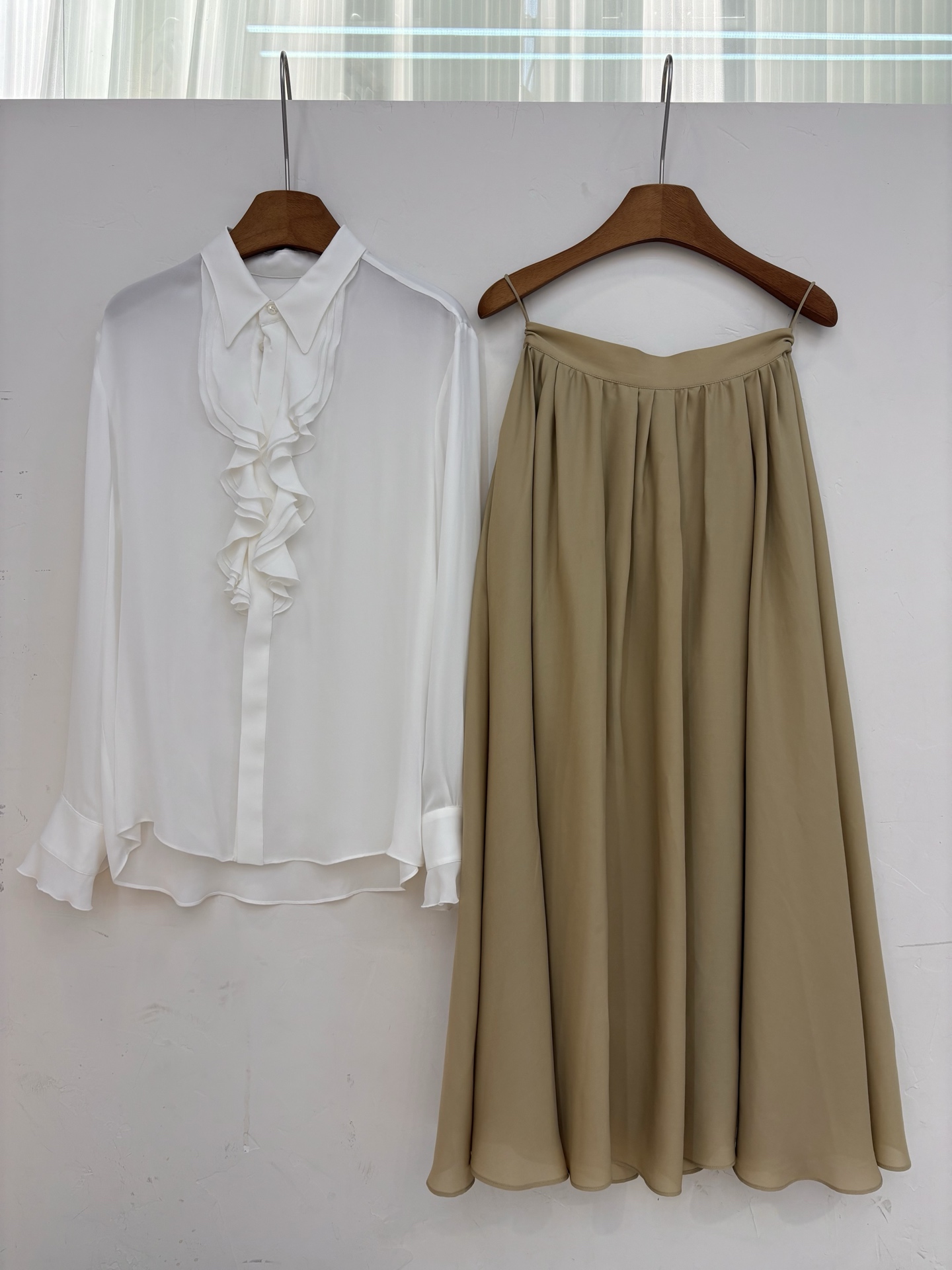 Ralph Lauren Purple Label Silk Skirt and Shirt Set - Original Custom Design
