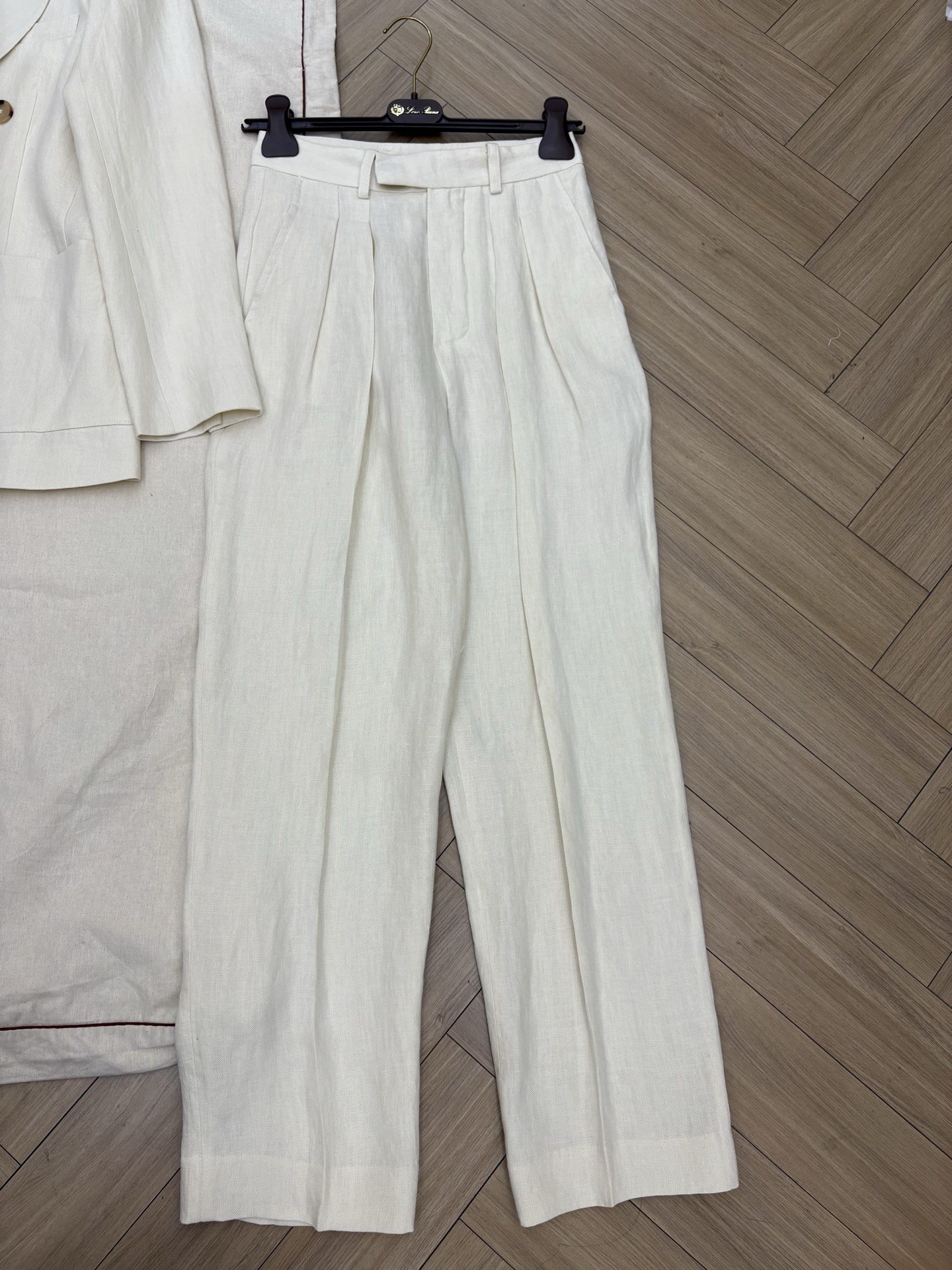 חליפת פשתן לנשים של Loro Piana: בלייזר ומכנסיים מותאמים, בצבע ניוד 7 i1750829541003 1603 0 5