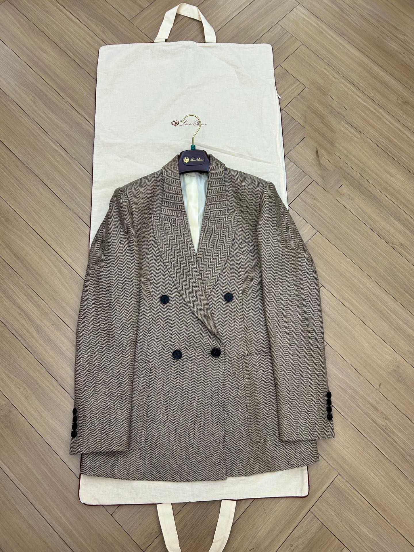 Veste de Tailleur en Lin à Chevrons Loropiana - Élégance Automnale