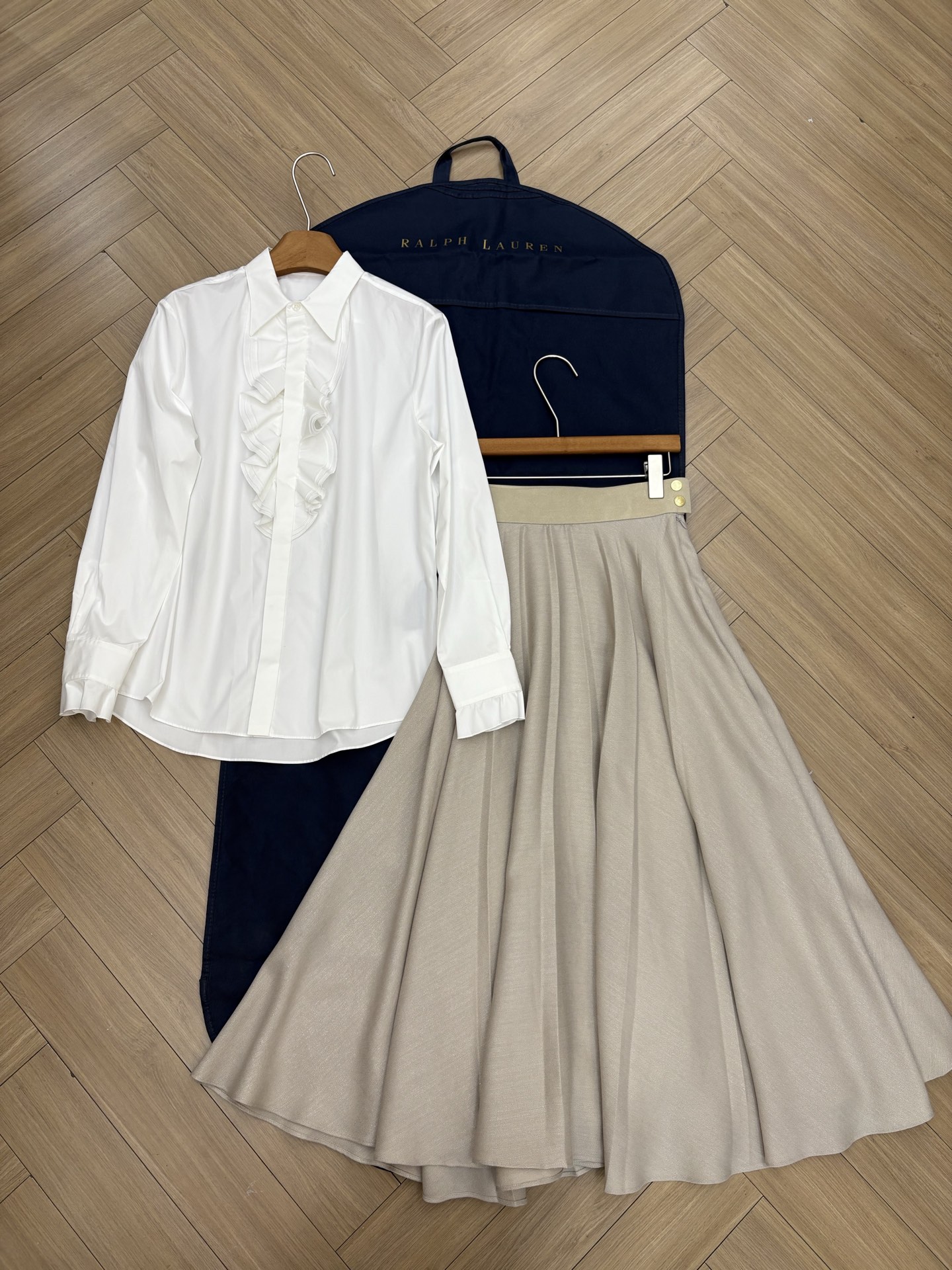 NO:806236,Ralph Lauren Purple Label New Cotton Shirt + Skirt Sizes 2 4 6 Ready Available, Skirts,19860909拉夫劳伦紫标新款棉衬衣＋半裙 尺码2 4 6现货供应,,skirts,,Women's clothing