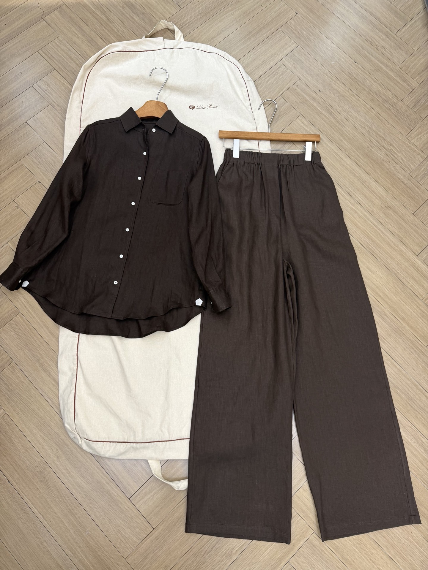 NO:878801,L new linen suit dark brown size 36 38 40 ready for sale, loro piana,19860909L新款亚麻套装 深咖色 尺码36 38 40现货发售,,loro piana,,Women's clothing