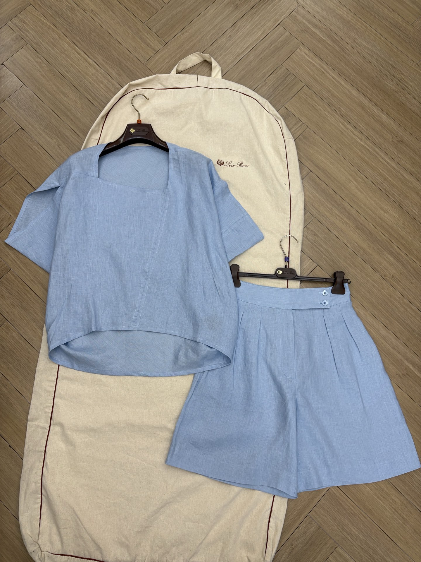 NO:888689,New arrival L new linen top linen shorts blue size 36 38 40, loro piana, shorts,19860909新款到货 L新款亚麻上衣亚麻短裤 蓝色 尺码36 38 40,,loro piana,shorts,,Women's clothing