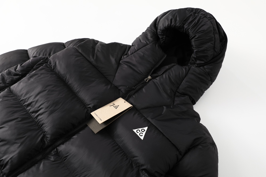 NIKE NKACG Hooded Cotton Jacket: Warm, Rainproof, Primaloft Filling, Original Design, Stylish, Black. - 图片 7