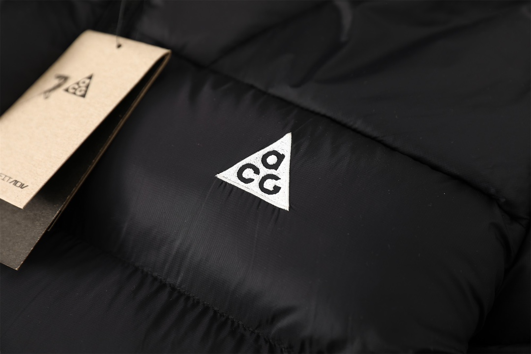 NIKE NKACG Hooded Cotton Jacket: Warm, Rainproof, Primaloft Filling, Original Design, Stylish, Black. - 图片 9