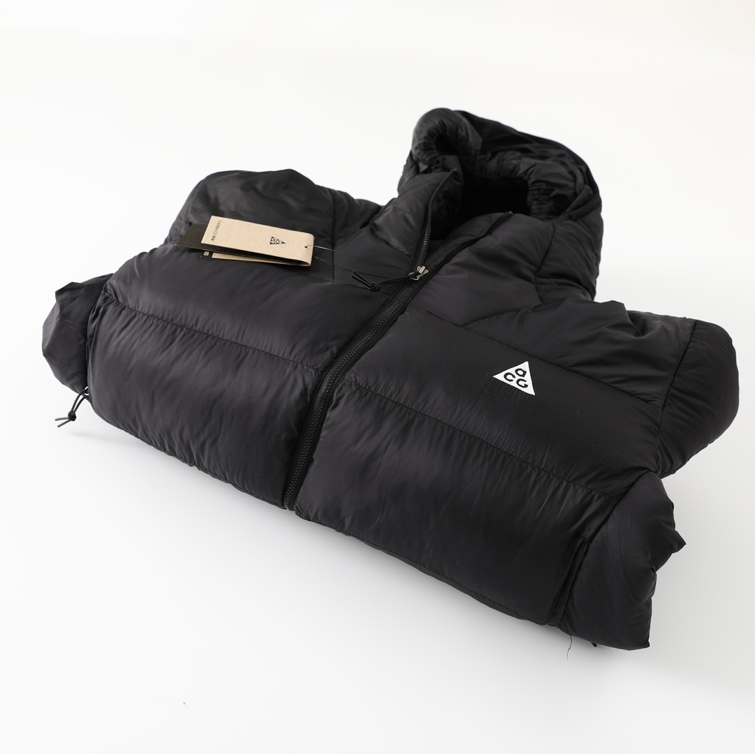 NIKE NKACG Hooded Cotton Jacket: Warm, Rainproof, Primaloft Filling, Original Design, Stylish, Black. - 图片 6