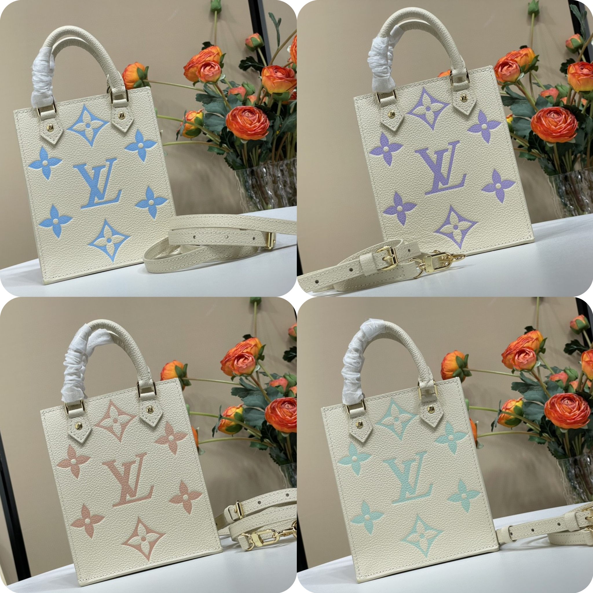 Louis Vuitton Lv advanced PETIT SAC PLAT handbagm81417 white/color matching (milky way)