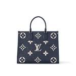 Louis Vuitton LV Onthego Tassen handtassen Blauw Donkerblauw Empreinte​ Koeienhuid M47084